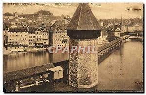 Bild des Verkufers fr Carte Postale Ancienne Luzern Wasserturm Blick Auf die Musegg zum Verkauf von CPAPHIL