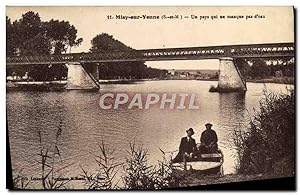 Bild des Verkufers fr Carte Postale Ancienne Misy Sur Yonne Un Pays Qui Ne Manque Pas d'eau Barque zum Verkauf von CPAPHIL