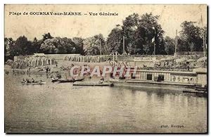 Carte Postale Ancienne Plage de Gournay Sur Marne vue générale