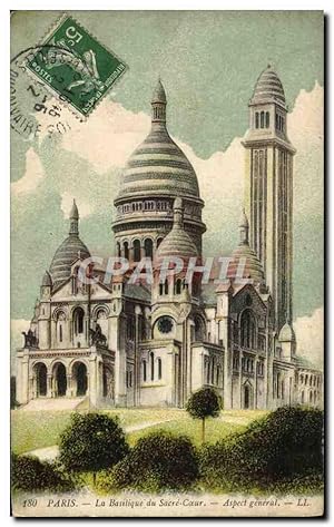 Bild des Verkufers fr Carte Postale Ancienne Paris La Basilique Du Sacre Coeur Aspect Gnral zum Verkauf von CPAPHIL