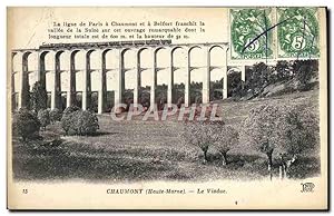 Carte Postale Ancienne Chaumont Le Viaduc Train