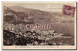 Carte Postale Ancienne Monte Carlo Panorama Vu de la Tete de Chien