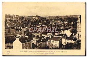 Carte Postale Ancienne Poitiers vue générale Panoramique Prise Du Rocher De Coligny Le pont Joube...