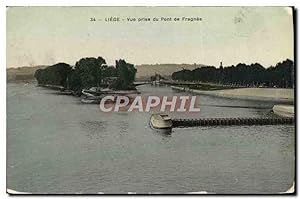 Carte Postale Ancienne Liege vue Prise du Pont de Fragnee