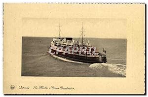 Carte Postale Ancienne Ostende La Malle Prince Baudouin Bateau