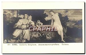 Image du vendeur pour Carte Postale Ancienne Roma Galleria Borghese Amore SAcro E Profano Tiziano Nu rotique mis en vente par CPAPHIL