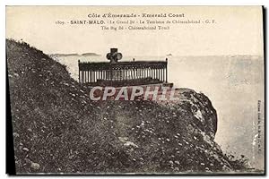 Carte Postale Ancienne Cote D'Emeraude Saint Malo Le Grand Be Le tombeau de Châteaubriand