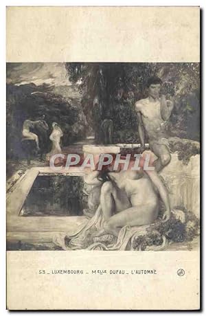 Image du vendeur pour Carte Postale Ancienne Luxembourg Melle Dufau L'Automne Femme nue rotique mis en vente par CPAPHIL