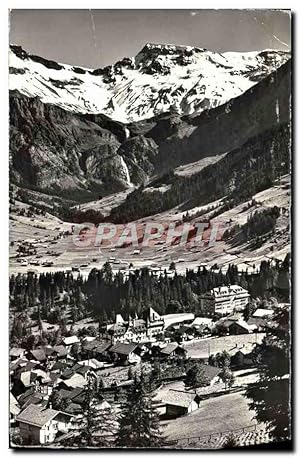 Bild des Verkufers fr Carte Postale Ancienne Adelboden Htel National Htel Nevada Palace Wildstrubel zum Verkauf von CPAPHIL