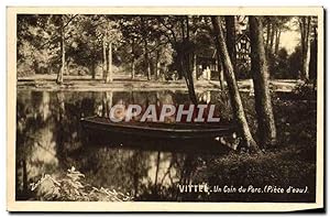 Carte Postale Ancienne Vittel Un Coin Du Parc piece d'eau