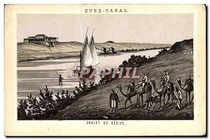Carte Postale Ancienne Suez Canal Chalet Du Kedive Chameaux