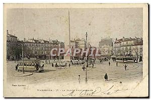 Carte Postale Ancienne Marseille La Place Castellane Tramway