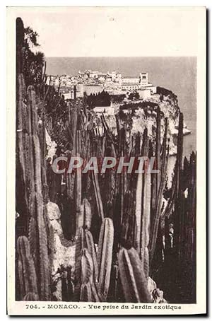 Image du vendeur pour Carte Postale Ancienne Monaco vue prise du jardin exotique Cactus mis en vente par CPAPHIL