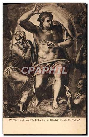 Seller image for Carte Postale Ancienne Roma Michelangiolo Dettaglio Del Giudizio Finale C Sistina for sale by CPAPHIL
