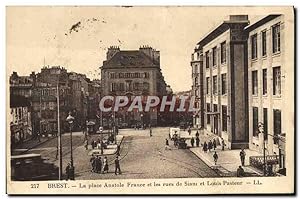 Carte Postale Ancienne Brest La place Anatole France et les Rues De Siam et Louis Pasteur