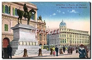 Image du vendeur pour Carte Postale Ancienne Genova Prazze De Ferrari a Monumento a G Garibaldi mis en vente par CPAPHIL