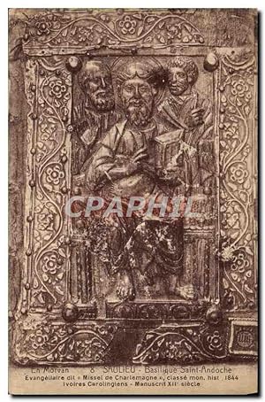 Seller image for Carte Postale Ancienne Saulieu Basilique Saint Andoche Evangeliaire dit Missel de Charlemagne for sale by CPAPHIL