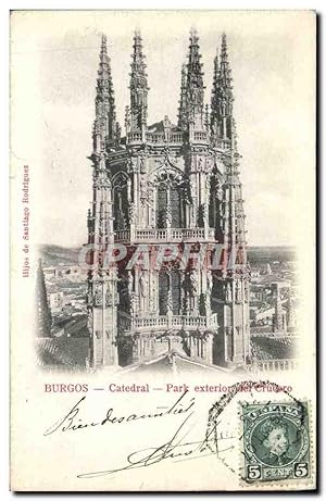 Carte Postale Ancienne Burgos Catedral Park Exterior del Crudero