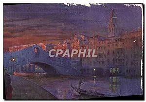 Carte Postale Ancienne Venezia Ponte du Rialto