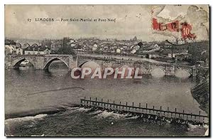 Carte Postale Ancienne Limoges Pont Saint Martial Et Pont Neuf