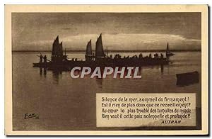 Seller image for Carte Postale Ancienne Slence De LA Mer Sommeil Du Firmament Est Il Rien De Autran Bateaux for sale by CPAPHIL