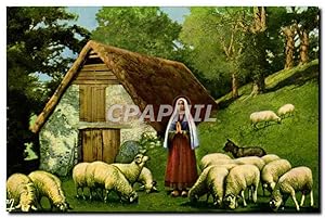 Carte Postale Moderne Ste Bernadette Gardant Ses Moutons a Bartres