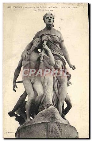 Bild des Verkufers fr Carte Postale Ancienne Troyes Monument des Enfants de I'Aube Vaincre ou mourir Alfred Boucher zum Verkauf von CPAPHIL