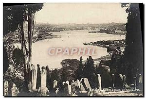 Carte Postale Ancienne Cimetiere Turc a Eyoub et corne d'or