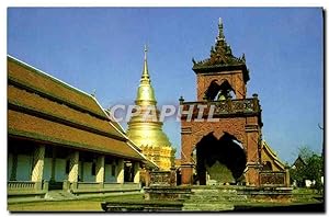 Carte Postale Moderne The Bell Tower Of Wat Phra Thart Hari Poonchai Lamdoon Province Northern Th...