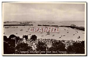Carte Postale Ancienne Harbour And Fleet From Rock Walk Torquay