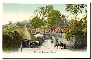 Carte Postale Ancienne Torquay Cockington Forge Vaches