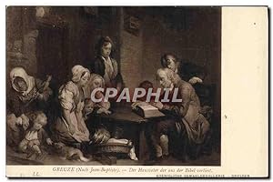 Seller image for Carte Postale Ancienne Greuze Der Hausvater der aus der Bibel vorliest Dreden for sale by CPAPHIL