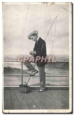 Image du vendeur pour Carte Postale Ancienne Fantaisie Homme Peche Pecheur mis en vente par CPAPHIL