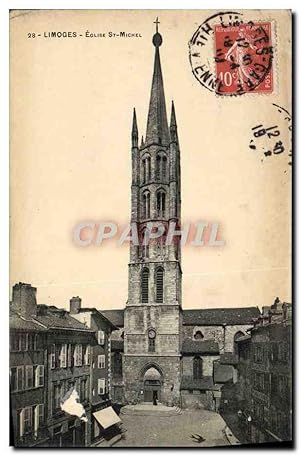 Carte Postale Ancienne Limoges Eglise Sr Michel