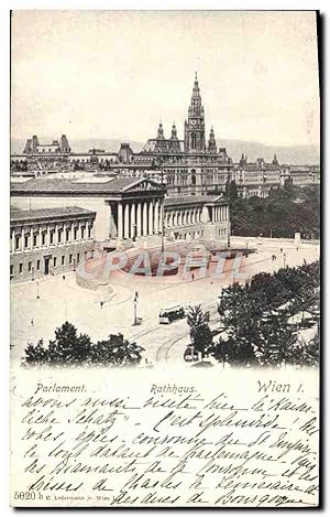 Bild des Verkufers fr Carte Postale Ancienne Parlament Rathhaus Wien zum Verkauf von CPAPHIL