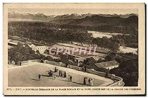 Image du vendeur pour Carte Postale Ancienne Pau Nouvelle Terrasse De La Place Royale Et La Gare Partie Est De La Chaine Des Pyrenees mis en vente par CPAPHIL