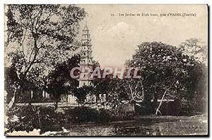 Carte Postale Ancienne Les Jardins De Kiah Luoc Pres D'Hanoi Tonkin Vietnam