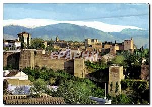 Bild des Verkufers fr Carte Postale Moderne Granada Alhambra vista gnral con Sierra Nevada zum Verkauf von CPAPHIL