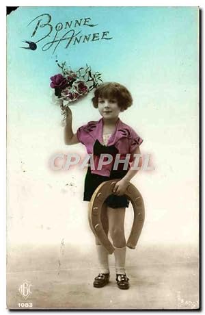 Seller image for Carte Postale Ancienne Fantaisie Enfant Fer a cheval for sale by CPAPHIL