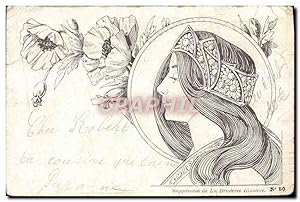 Image du vendeur pour Carte Postale Ancienne Fantaisie Femme La broderie illustree mis en vente par CPAPHIL