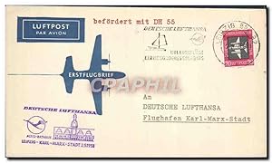 Bild des Verkufers fr Lettre Allemagne DDR Lufthansa Leipzig Karl Marx Stadt 2 9 1958 zum Verkauf von CPAPHIL