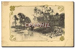 Imagen del vendedor de Carte Postale Ancienne Fantaisie Passage de Gue Chevaux a la venta por CPAPHIL