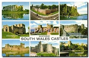 Seller image for Carte Postale Moderne Historic South Wales Castles Carew Cardiff Laugharne Oystermouth Manorbier for sale by CPAPHIL