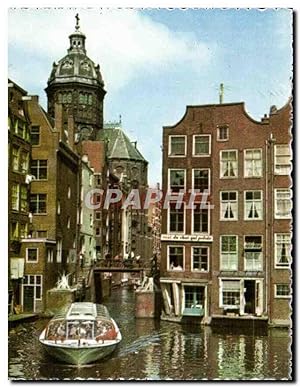 Bild des Verkufers fr Carte Postale Moderne Amsterdam Oudezijds Kolk in De Oude Stad The Oldest Canal in The Old City zum Verkauf von CPAPHIL