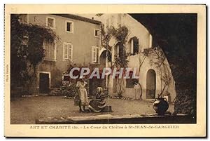 Carte Postale Ancienne Art Et Charite La Cour Du Cloître St Jean De Garguier