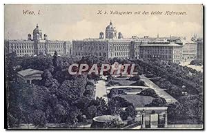 Bild des Verkufers fr Carte Postale Ancienne Wien Volksgarten Mit Den Beiden Hofmuseum zum Verkauf von CPAPHIL