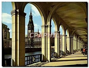 Carte Postale Moderne Hamburg Alsterarkaden and Rathaus