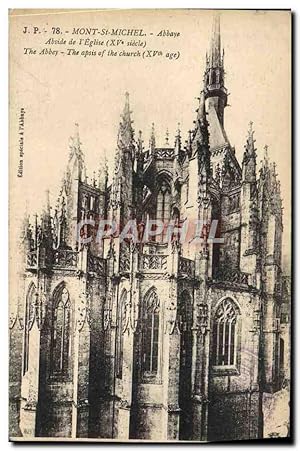 Carte Postale Ancienne Mont Saint Michel Abbaye Abside de l'église
