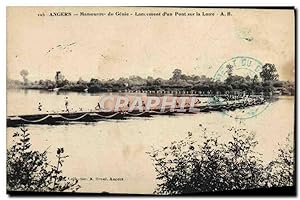 Carte Postale Ancienne Angers Manceuvre de Genie Lancement d'un Pont sur la Loire Militaria