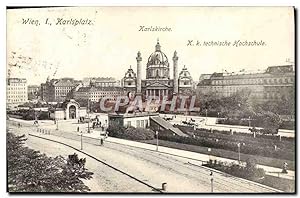 Carte Postale Ancienne Wien Karlsplatz Karlskirche